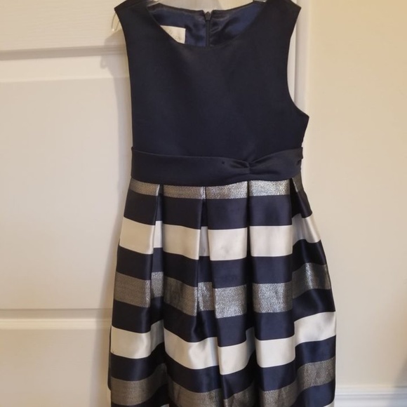 Navy and Silver dress Size 6X - Picture 1 of 2